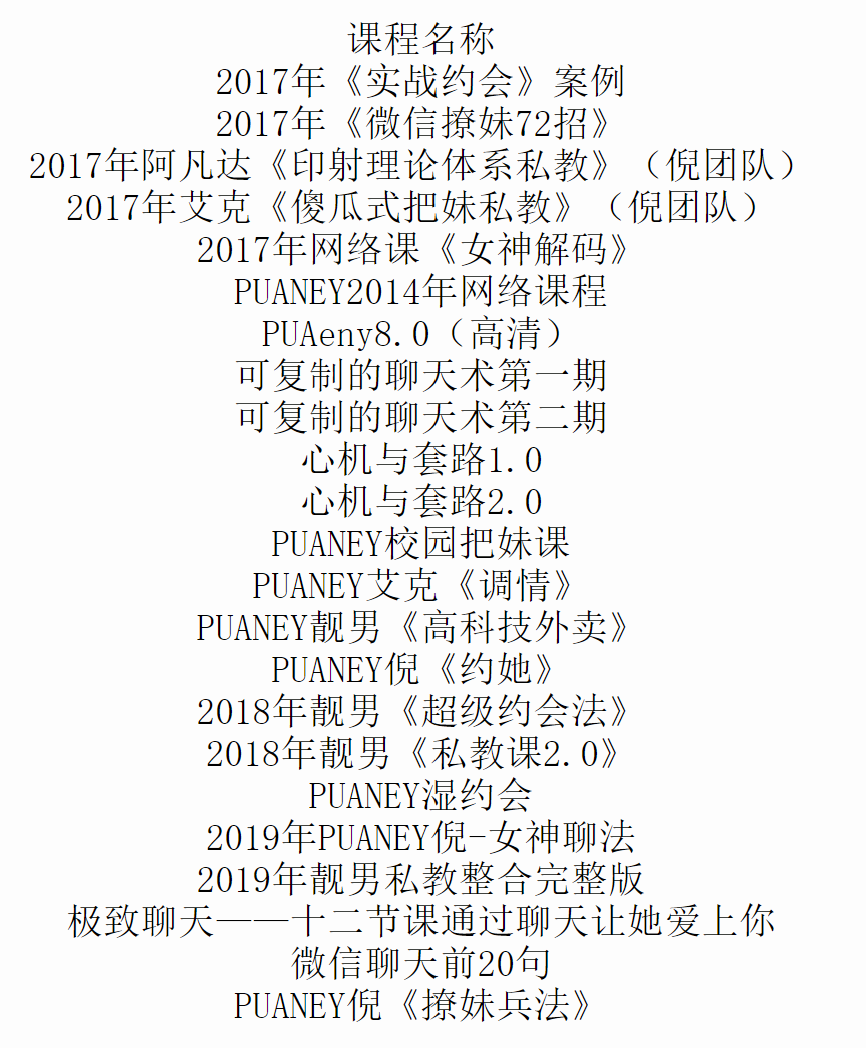 PUANEY倪情感課全套網盤分享