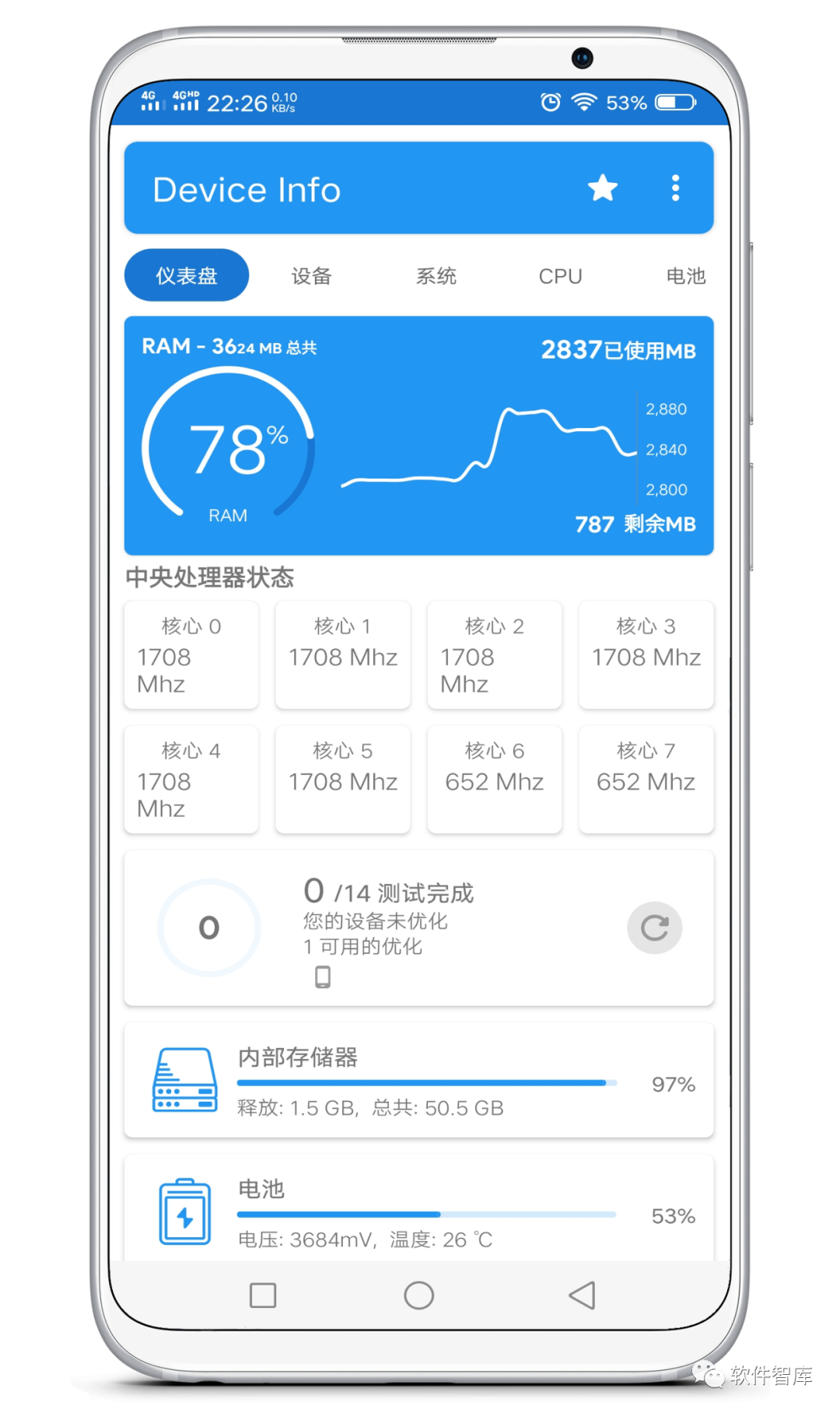 一款小巧但功能強大的手機硬件檢測工具，一鍵查詢插圖1