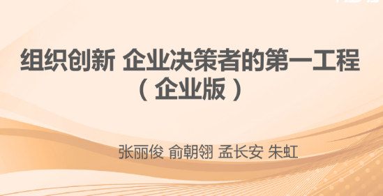 張麗俊 組織創(chuàng)新 企業(yè)決策者的第一工程-百度云分享