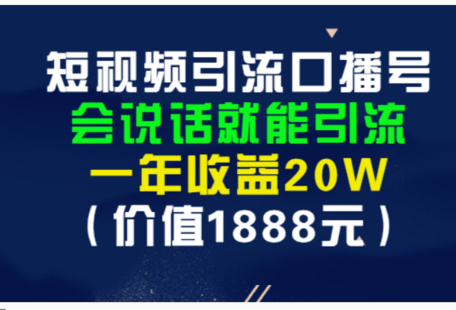 【網賺上新】21.安媽·短視頻引流口播號，會說話就能引流
