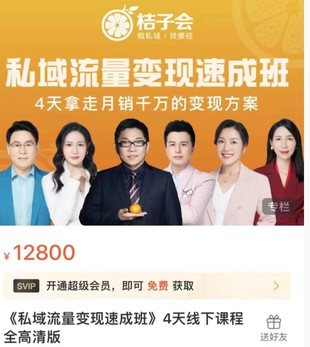 桔子會《私域流量變現(xiàn)速成班》4天線下課程全高清版