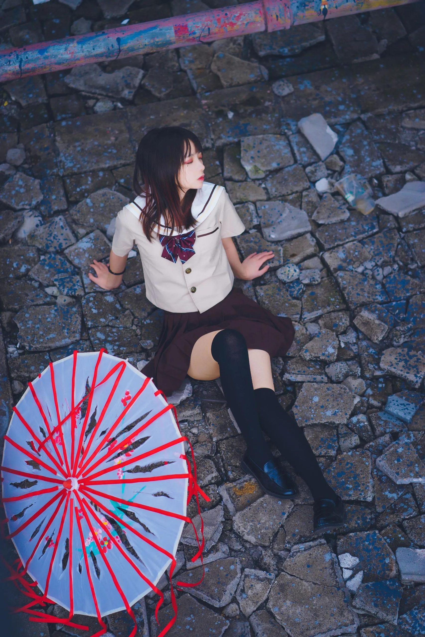 瘋貓ss《絲襪狂想曲(傘)》黑絲美少女圖片欣賞