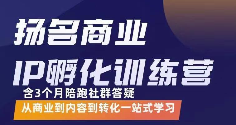 楊名商業IP孵化訓練營，從商業到內容到轉化一站式學（網盤分享）