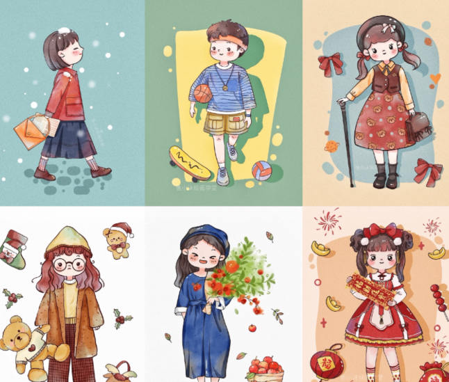 魚小沫Q版人物團練2022年1月結課ipad插畫教程