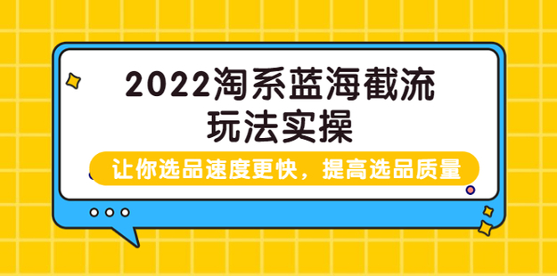 2022淘系藍海截流玩法實操網盤分享