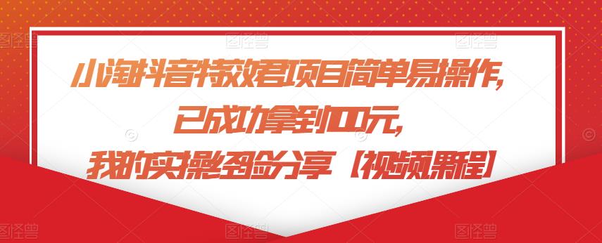 小淘抖音特效君項(xiàng)目簡單易操作實(shí)操經(jīng)驗(yàn)分享