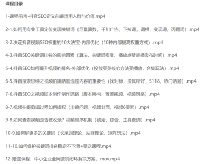 (竇異-抖音seo搜索排名優化)短視頻SEO搜索排名優化實戰課程+企業號商家號搭建運營實操