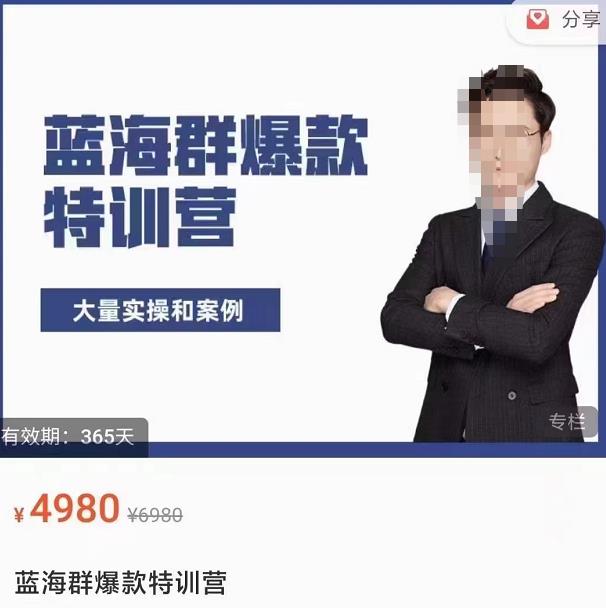 無招店群?藍海群爆款特訓營，大量實操和案例網盤分享
