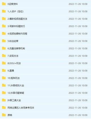 抖音運營入門到精通資料工具包
