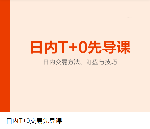 日內T+0交易先導課網盤分享