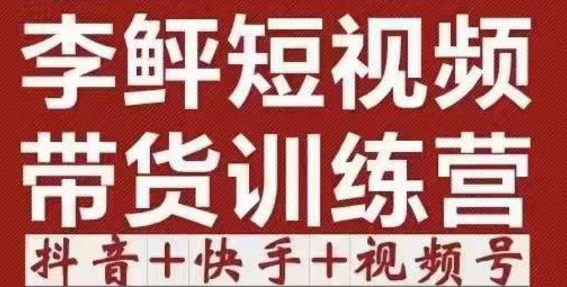 李鲆?短視頻帶貨訓練營（第12期），低投入、低風險網盤分享