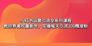小紅書運營引流課程：養高權重新號，實操每天引流100精準粉百度網盤插圖