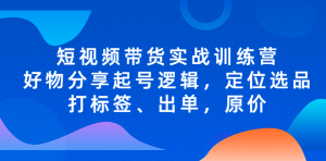 短視頻帶貨實戰操作，好物分享起號邏輯，定位選品打標簽、出單，原價百度網盤插圖