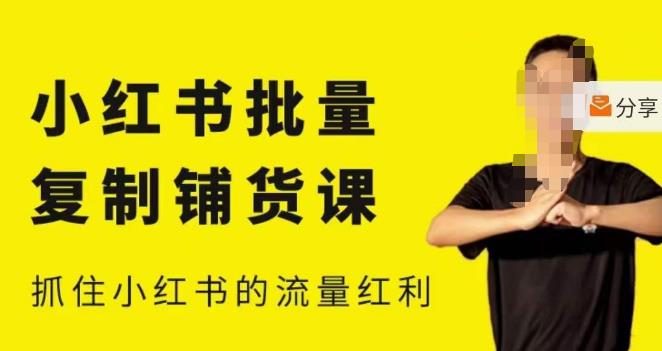 張賓?小紅書批量復制鋪貨課，小紅書0-1快速起號變現抓住小紅書流量紅利百度網盤
