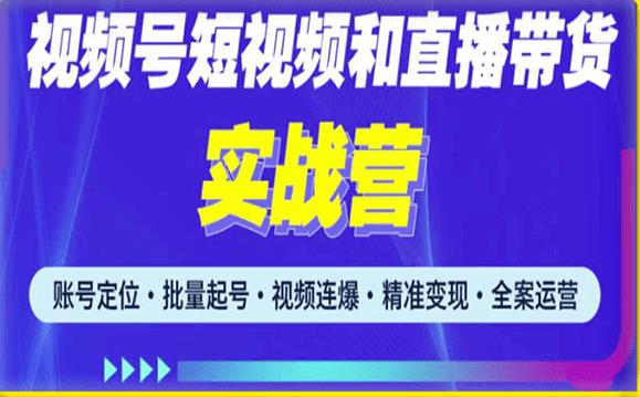 2023年微信視頻號引流和變現全套運營實戰課程，玩轉視頻號短視頻和直播運營