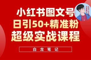 小紅書圖文號日引50+精準流量，新手小白實戰的小紅書引流課百度網盤