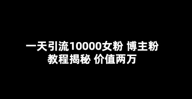 一天引流10000女粉，博主粉教程揭秘（價值兩萬）百度網盤