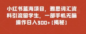 小紅書藍海項目雅思詞匯資料引流留學生,0門檻操作日入300百度網盤插圖 小紅書藍海項目雅思詞匯資料引流留學生,0門檻操作日入300百度網盤插圖