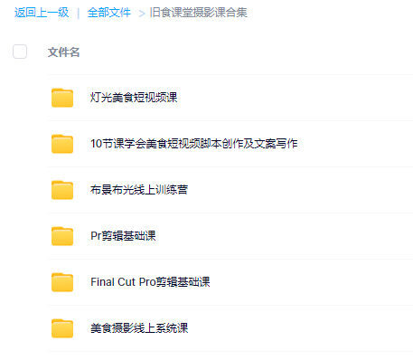 舊食課堂攝影課大合集百度網盤