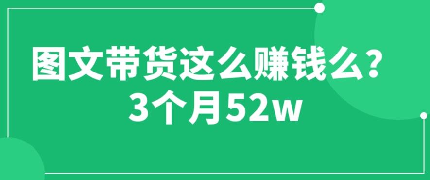 圖文帶貨賺錢，3個月52W 圖文帶貨運營加強課百度網盤