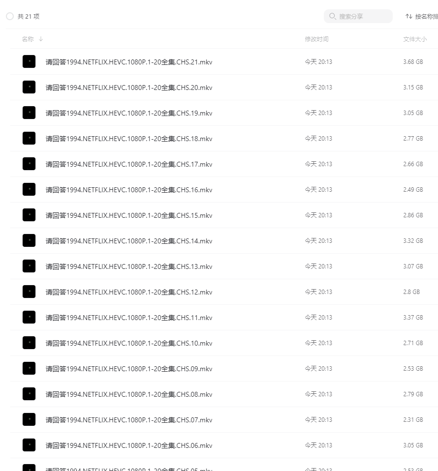 韓劇《請(qǐng)回答1994》全21集高清韓語(yǔ)中字