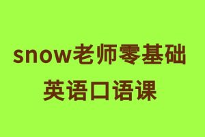 snow老師零基礎(chǔ)英語口語課百度網(wǎng)盤