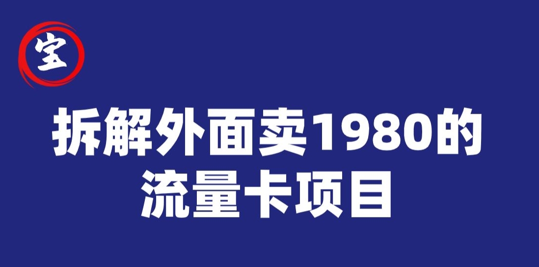 寶哥拆解外面賣1980手機流量卡項目，0成本推廣百度網盤