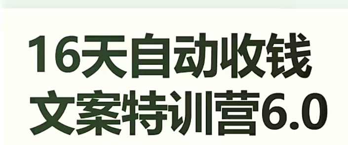 16天自動收錢文案特訓營6.0副業賺錢百度網盤
