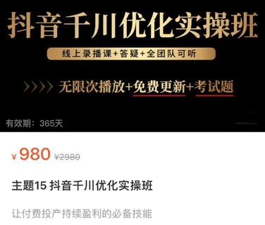 【抖音上新】諸葛老王·抖音千川優化實操班 讓付費投產持續盈利的必備技能