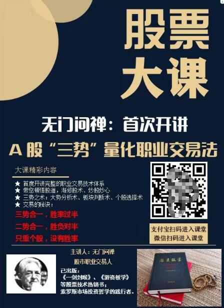 【無門問禪】原價2999元的《2024年無門問禪：三勢量化職業(yè)交易法》