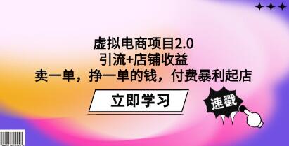 《虛擬電商項目2.0》引流+店鋪收益，付費暴利起店