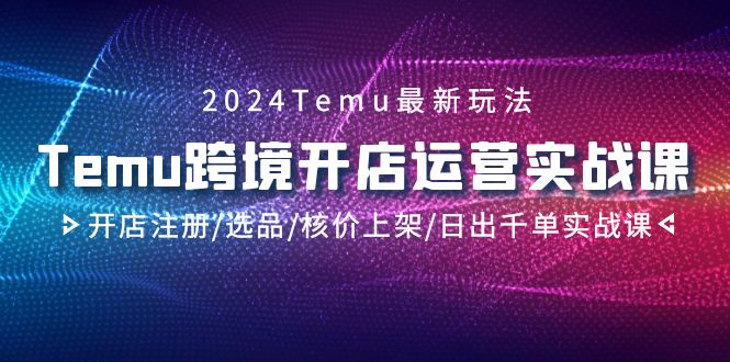 2024最新Temu跨境開店運營實操課，開店注冊選品核價上架