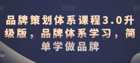 《品牌策劃體系課程3.0升級(jí)版》品牌體系學(xué)習(xí)