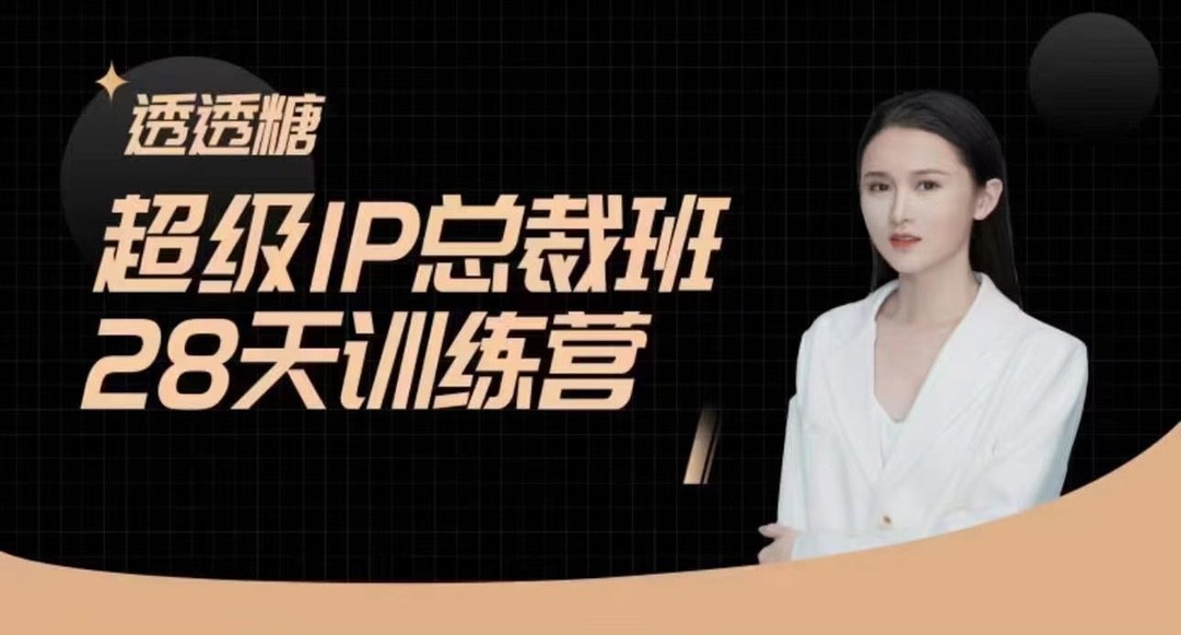 透透糖·超級IP總裁班28天訓練營-5月，新媒體高效精準流量