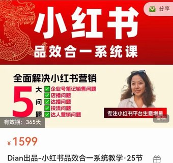 【抖音上新】Dian出品-小紅書品效合一系統教學 0~1階段小紅書新品投放方法論 1~10階段小紅書營銷增長方法論