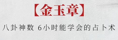 金玉章《八卦神數》6小時能學會的占卜術