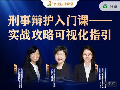 【法律上新】168【全網獨家首發】楊艷霞&何秀珍&伍炫蓉：刑事辯護入門課—實戰攻略可視化指引