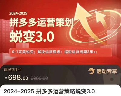 【電商上新】083.大力·2024-2025拼多多運營策略蛻變3.0 0~1完美蛻變,解決信息焦慮插圖 【電商上新】083.大力·2024-2025拼多多運營策略蛻變3.0 0~1完美蛻變,解決信息焦慮