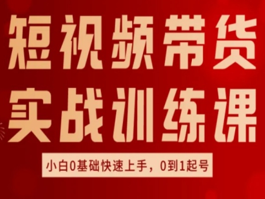 短視頻帶貨實戰訓練課，好物分享實操，小白0基礎快速上手，0到1起號插圖