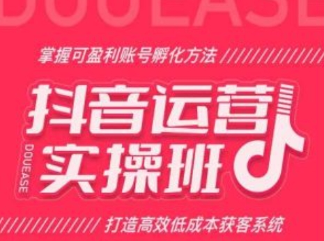 抖音運營實操班，掌握可盈利賬號孵化方法，打造高效低成本獲客系統(tǒng)插圖
