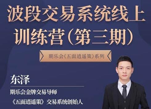 東澤《五面逍遙策》波段交易系統(tǒng)線上訓(xùn)練營