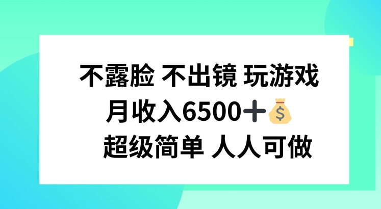 不露臉 不出境 玩游戲，月入6500 超級簡單 人人可做【項目揭秘】