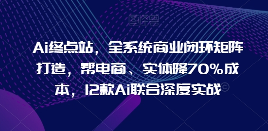 Ai終點站，全系統商業閉環矩陣打造，幫電商、實體降70%成本，12款Ai聯合深度實戰【0906更新】