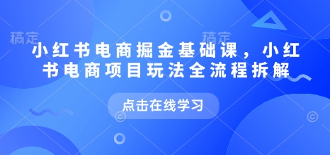 小紅書(shū)電商掘金課，小紅書(shū)電商項(xiàng)目玩法全流程拆解插圖